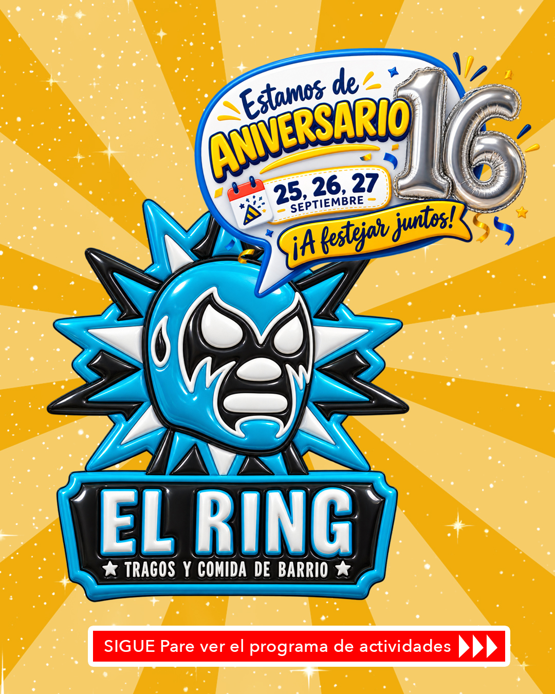 El Ring Estamos de aniversario y queremos festejarlo contigo 