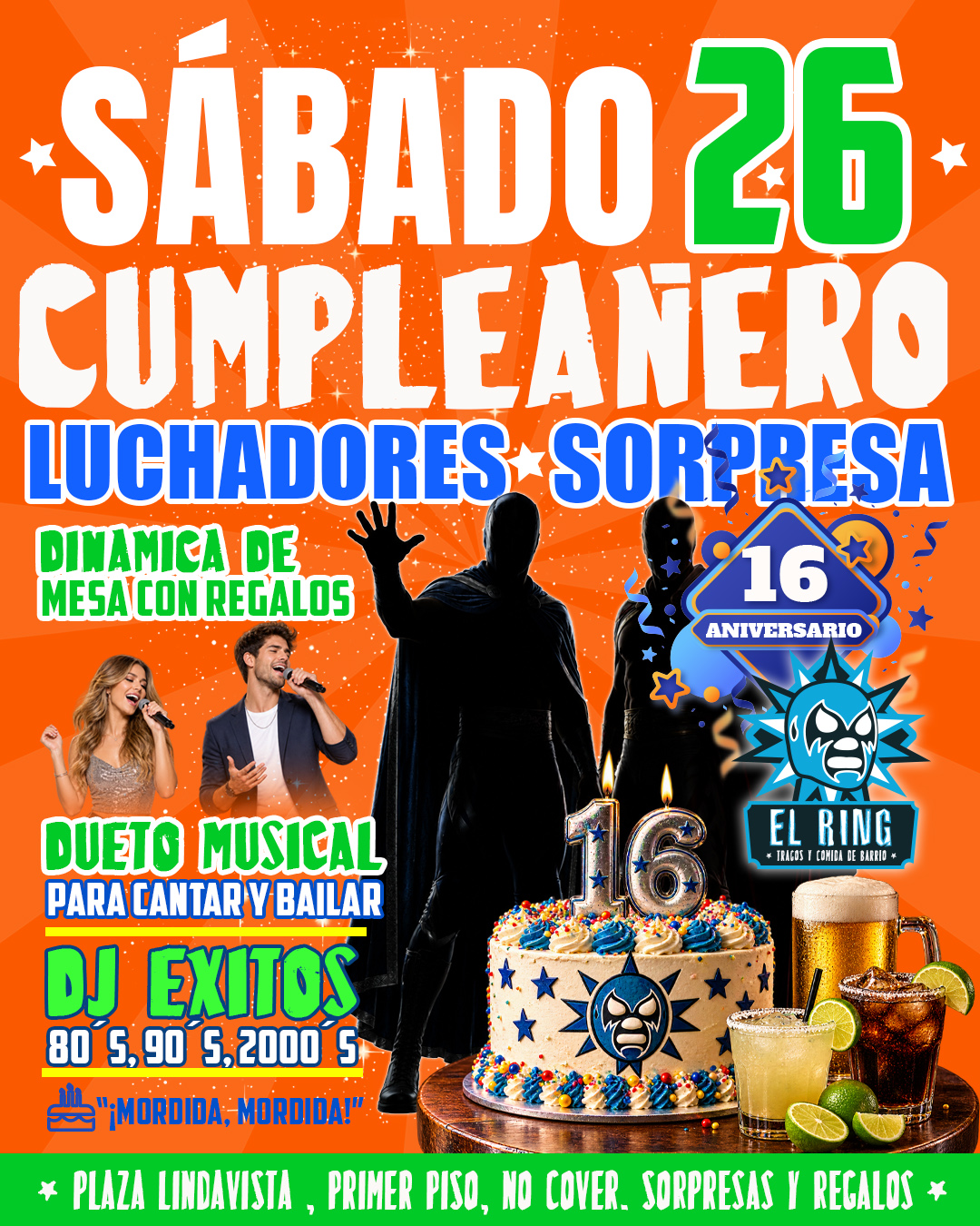 Sábado para cumpleañeros, festejamos juntos con regalos. El Ring Lindavista