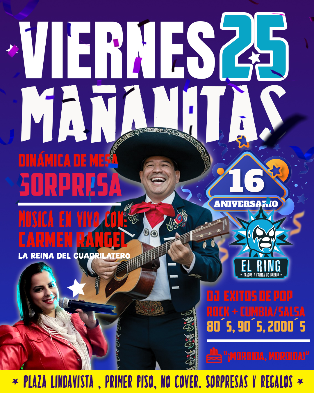 Primer día de aniversario Viernes 25 de septiembre, mucha fiesta nos espera